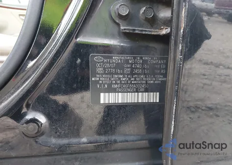 2008 Hyundai Azera Limited from USA, damaged, VIN KMHFC46F88A302450